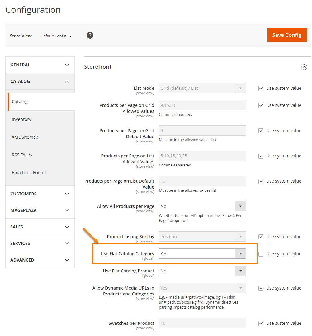 Enable Flat Categories
