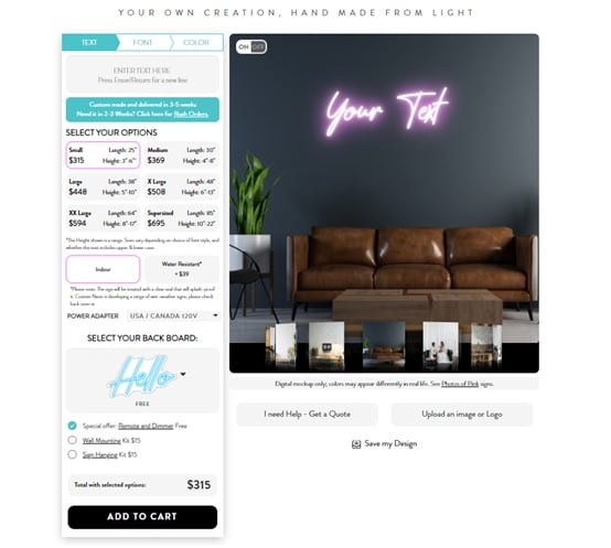 design your sign custom neon